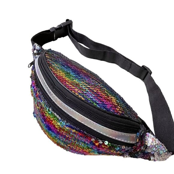 Rainbow Sequin Eras Tour Fanny Pack Taylor Swift Adjustable Strap Women’s Bag - Picture 4 of 12